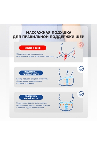 Массажная подушка для шеи KZ0564 электрическая, U-образной формы, 6 роликов, с ИК прогревом, беспроводная Массажная подушка для шеи KZ0564 электрическая, U-образной формы, 6 роликов, с ИК прогревом, беспроводная