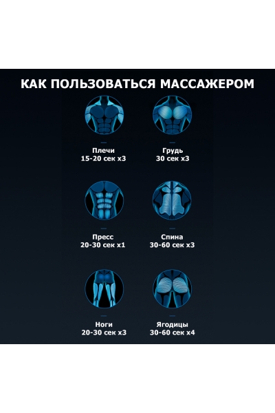 Массажер для тела перкуссионный MSG-011 электрический, вибрационный, 8 насадок, беспроводной