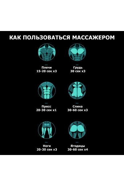 Массажер для тела перкуссионный MSG-010 электрический, вибрационный, 8 насадок, беспроводной