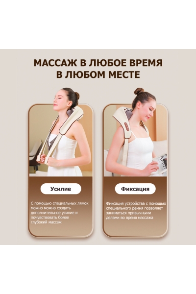 Массажер для шеи и плеч KZ0310 электрический, c 6 роликами, щипковым механизмом и ИК прогревом, беспроводной Массажер для шеи и плеч KZ0310 электрический, c 6 роликами, щипковым механизмом и ИК прогревом, беспроводной