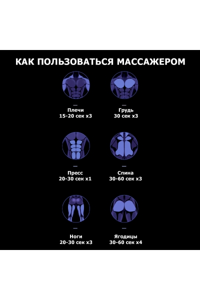 Массажер для тела перкуссионный MSG-009 электрический, вибрационный, 8 насадок, беспроводной