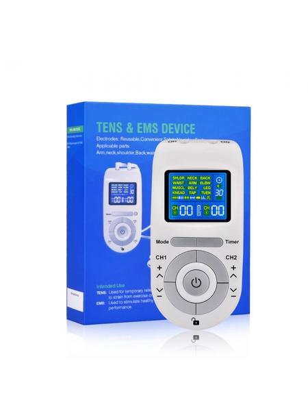 Массажер миостимулятор EMS TENS для тела EMS-100 2 канала, 12 режимов массажа, беспроводной Массажер миостимулятор EMS TENS для тела EMS-100 2 канала, 12 режимов массажа, беспроводной