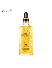 Сыворотка для лица антивозрастная VEZE GOLD SNAIL, с гиалуровной кислотой, муцином улитки и жидким золотом 24К, 100 мл.