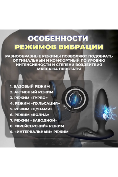 Массажер для простаты SHD-S426-2 электрический, вибрационный, с EMS технологией, беспроводной Массажер для простаты SHD-S426-2 электрический, вибрационный, с EMS технологией, беспроводной
