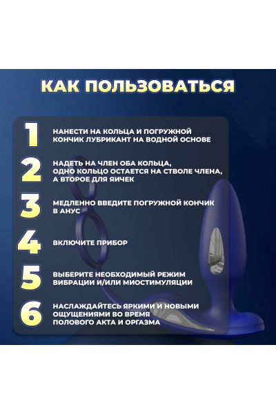 Массажер для простаты SHD-S426-2 электрический, вибрационный, с EMS технологией, беспроводной Массажер для простаты SHD-S426-2 электрический, вибрационный, с EMS технологией, беспроводной