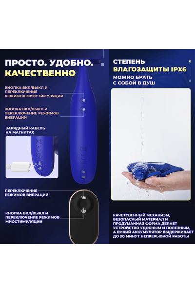 Массажер для простаты SHD-S426-2 электрический, вибрационный, с EMS технологией, беспроводной Массажер для простаты SHD-S426-2 электрический, вибрационный, с EMS технологией, беспроводной
