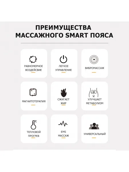 Массажный SMART пояс для похудения KONKA-M3 электрический, вибрационный, с EMS технологией, ИК прогревом и магнитотерапией, беспроводной Массажный SMART пояс для похудения KONKA-M3 электрический, вибрационный, с EMS технологией, ИК прогревом и магнитотерапией, беспроводной