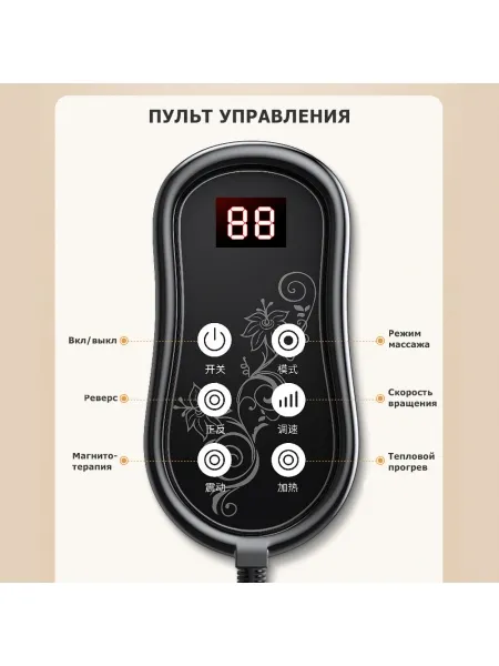 Массажная подушка для спины и шеи KZ0473 электрическая, 16 роликов, с ИК прогревом, магнитотерапией и ароматерапией, 12/220В Массажная подушка для спины и шеи KZ0473 электрическая, 16 роликов, с ИК прогревом, магнитотерапией и ароматерапией, 12/220В