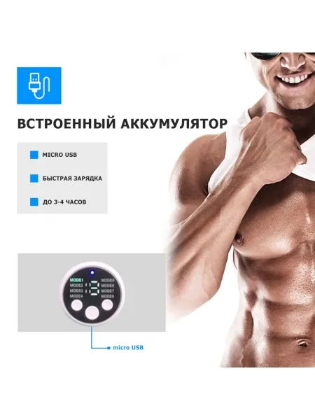 Пояс миостимулятор для похудения, EMS-070, 8 программ массажа, с EMS технологией, универсальный размер, беспроводной Пояс миостимулятор для похудения, EMS-070, 8 программ массажа, с EMS технологией, универсальный размер, беспроводной