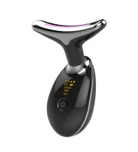 Лифтинг массажер для подтяжки лица MPF-15 микротоковый, с EMS и LED технологией, 3 в 1, беспроводной, черный
