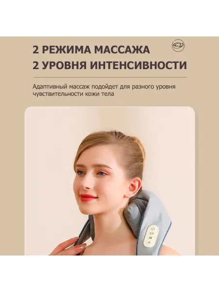 Массажер для шеи и плеч KZ0309 электрический, c 6 роликами, щипковым механизмом и ИК прогревом, беспроводной Массажер для шеи и плеч KZ0309 электрический, c 6 роликами, щипковым механизмом и ИК прогревом, беспроводной