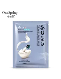Маска для лица тканевая ONE SPRING SILK MASK US WHITE, с протеинами шелка, очищающая, 30 гр.